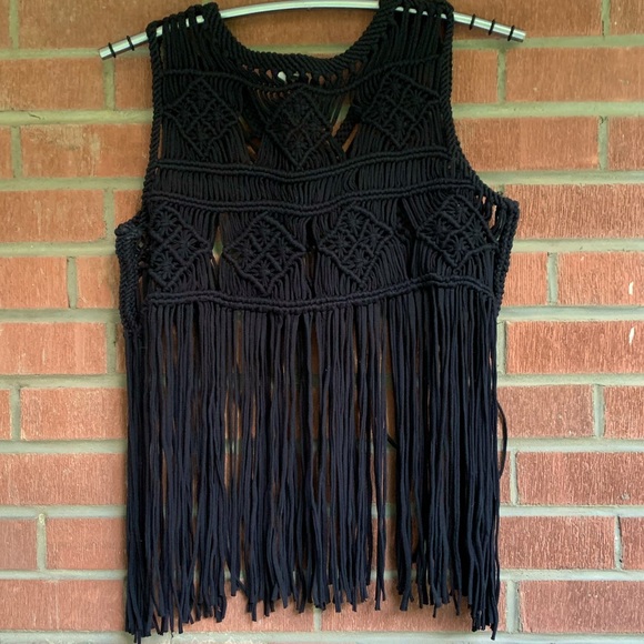 ASOS🌻 Macrame fringe crop top - Picture 4 of 7